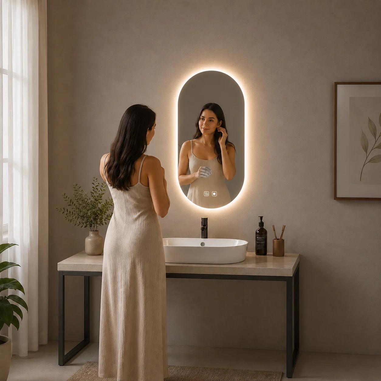 LED  Capsule Bathroom Mirror