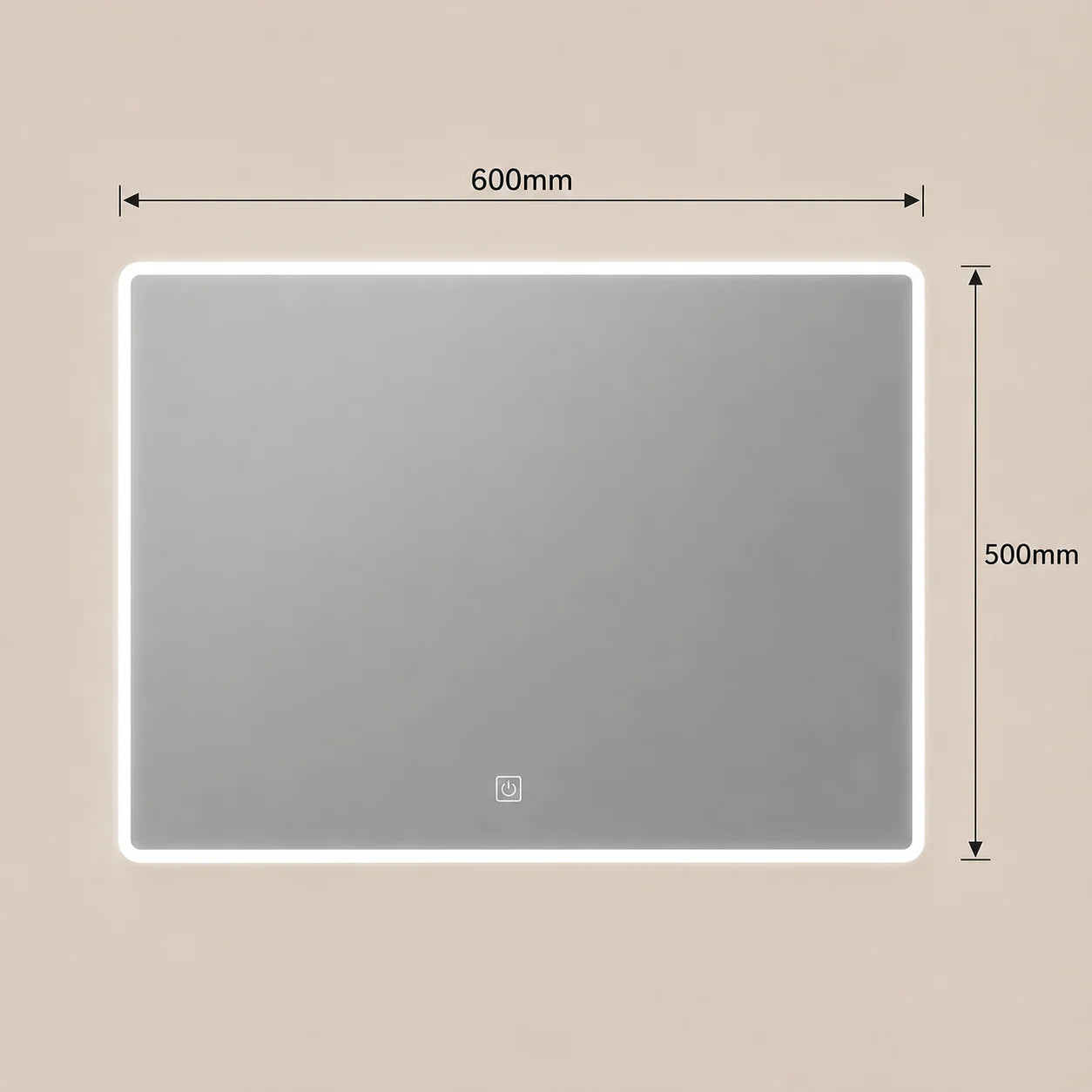 LED Rectangular Bathroom Mirror with Touch Sensor