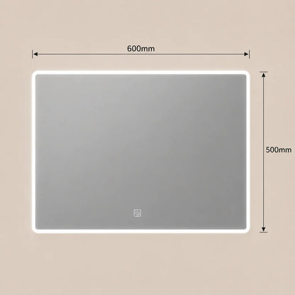 LED Rectangular Bathroom Mirror with Touch Sensor
