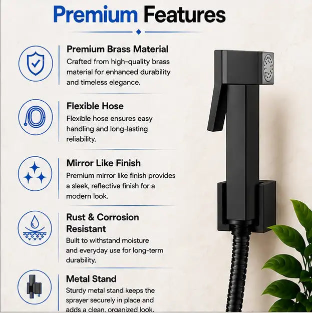 Brass Health Faucet Set Black - HF01013