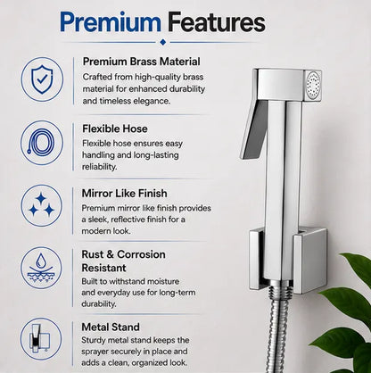 Brass Health Faucet Set Chrome Finish - HF01012