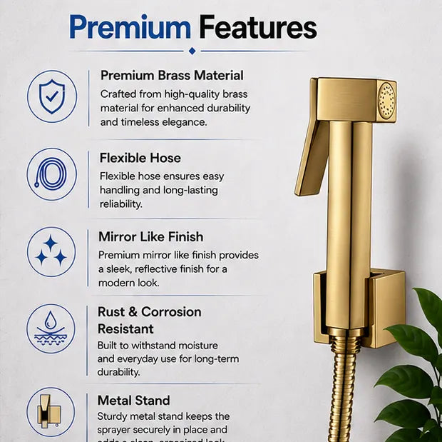 Brass Health Faucet Set Brushed Gold - HF01010