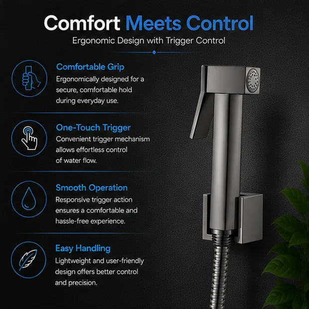 Brass Health Faucet Set Graphite Finish - HF01015
