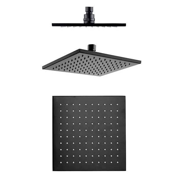 Black Square Stainless Steel Overhead Rain Shower - OHS01012