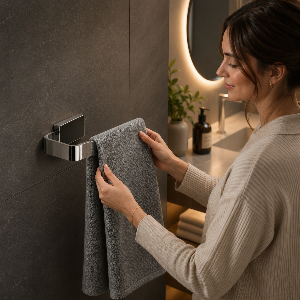 Alexa Towel Ring Chrome ALB1002