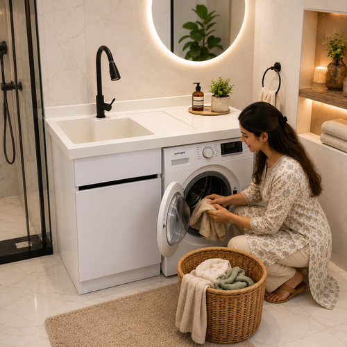 Laundry Sink 140cm With Cabinet | 1400x630mm JLKS1001C