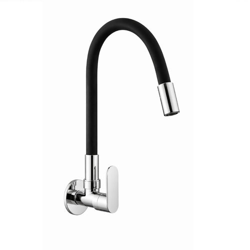 SCELA Wall Mounted Kitchen Tap With Black Spout SC01006B