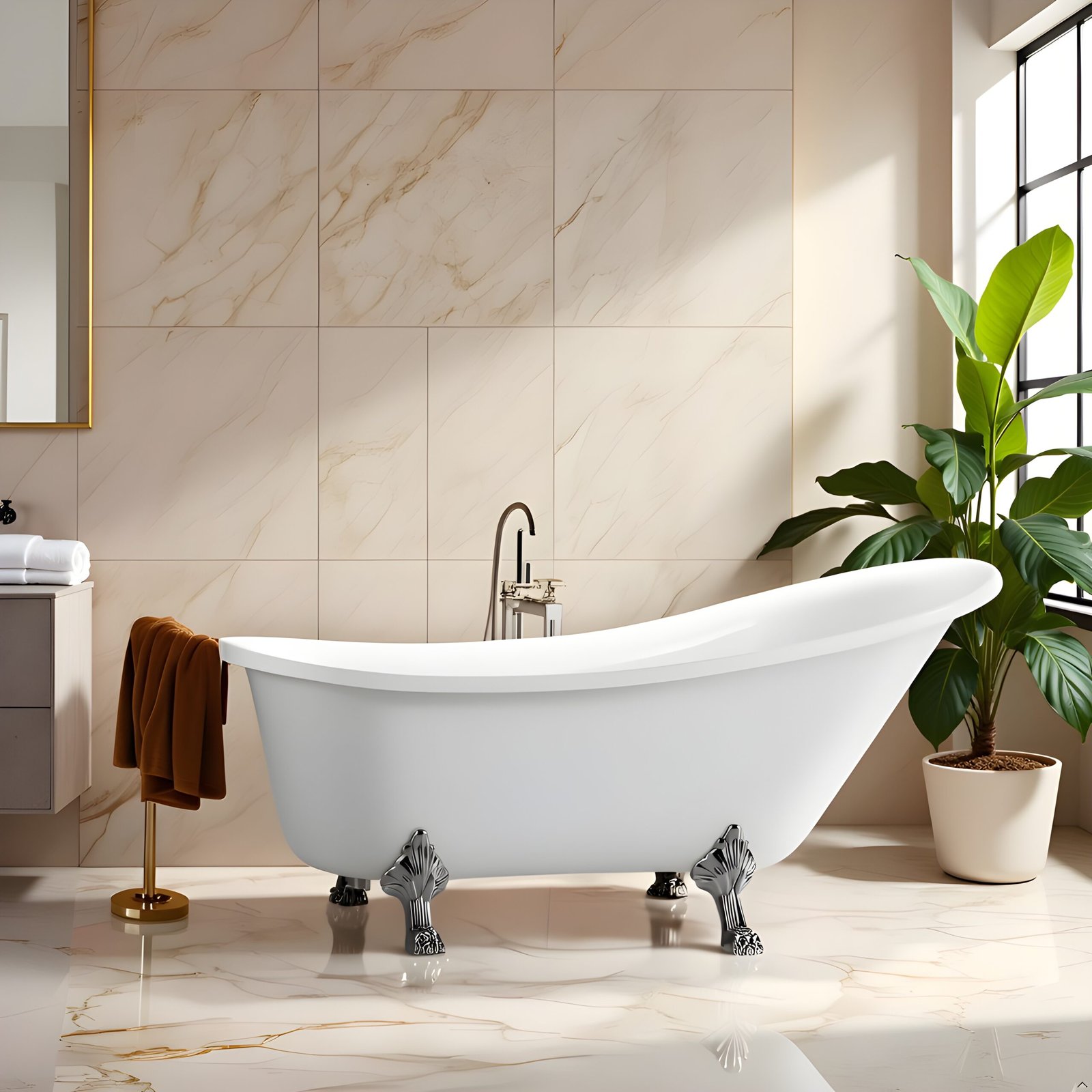 LANCY Free Standing Bath Tub White (Glossy)