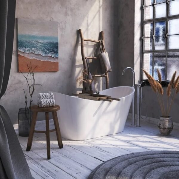 LUNAR Free Standing Bath Tub White (Glossy)