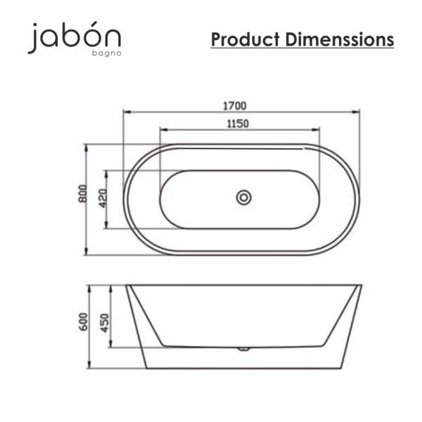 INFINITY Free Standing Bath Tub Black (Matt)