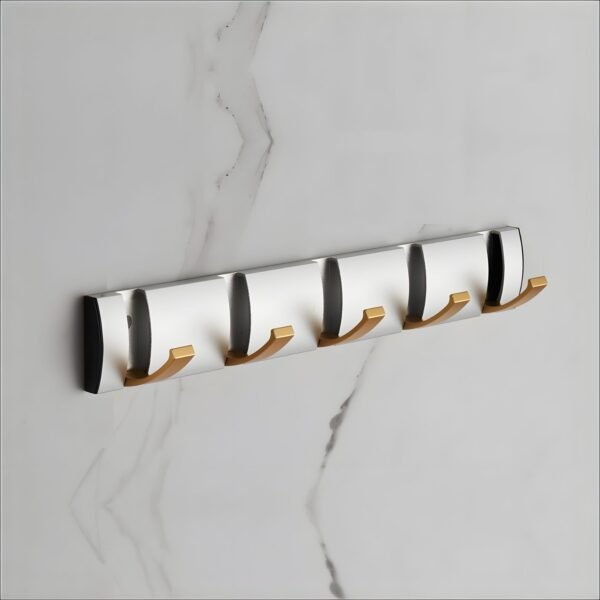 JIBH023 Coat Hook Silver & Gold | 5 Point |