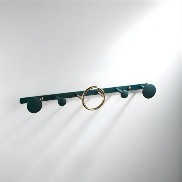 JIBH027 Coat Hook Green & Gold | 5 Point |