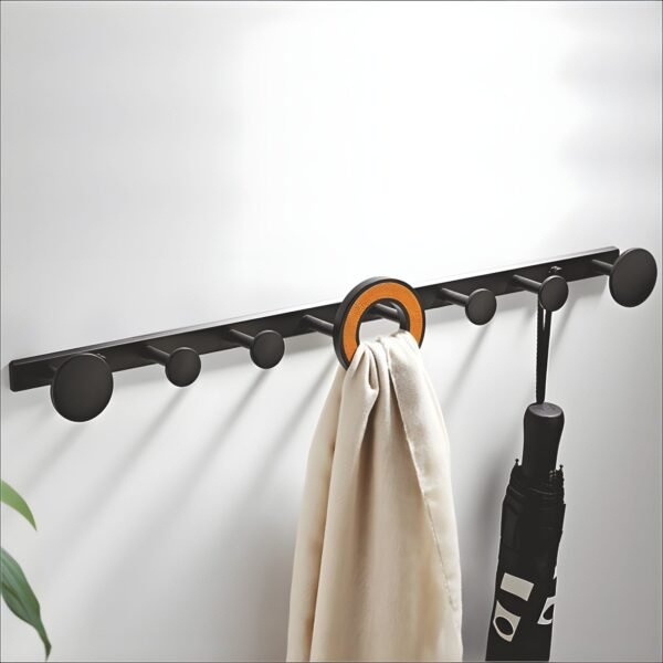 JIBH030 Coat Hook Black | 7 Point |