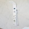 JABON Stainless Steel WHITE Shower Panel 6 in One Tower System, Rainfall Shower, Body Massage Spray, Handheld Shower, Temperature Display, Wall Mount Easy Connect Shower Panel Kit.