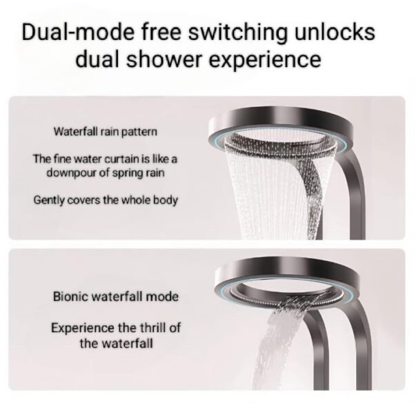 Ring shower and waterfall  5 -Function Shower Set with LED Temperature Display – Overhead, Hand Shower, Bucket Filler & Health Faucet JBV01013B- PRO