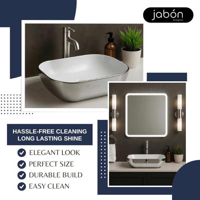 Ceramic Wash Basin 19x13 Inch – 4 Stunning PVD Colors for Luxury Bathroom Upgrade